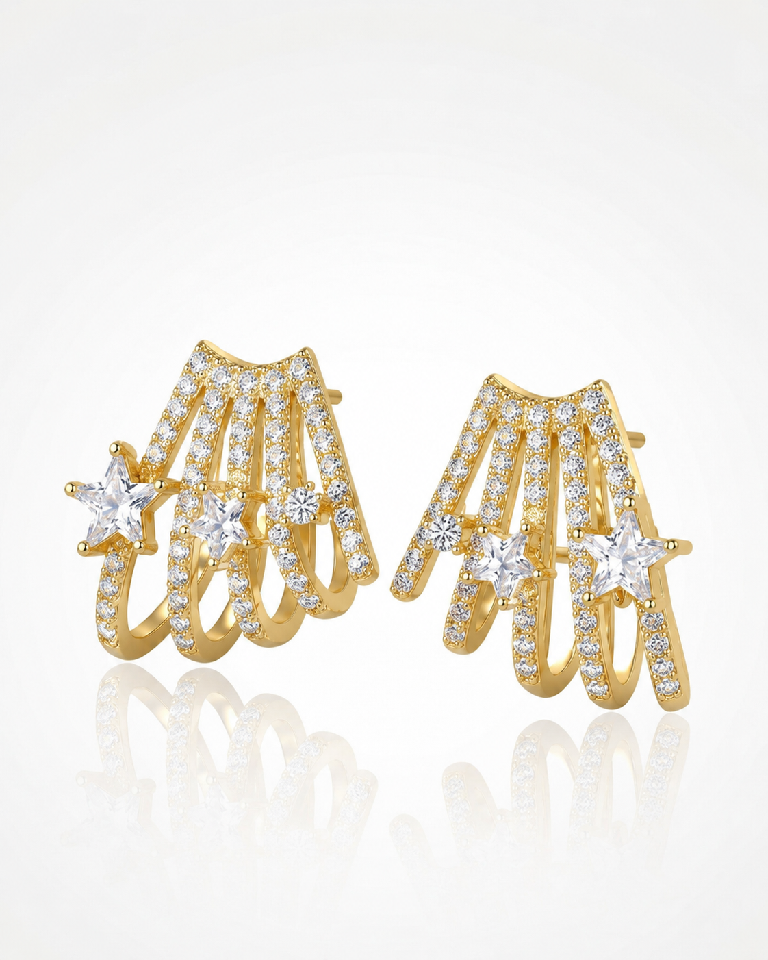 ZIRCON SARI YILDIZ DETAYLI KÜPE 3