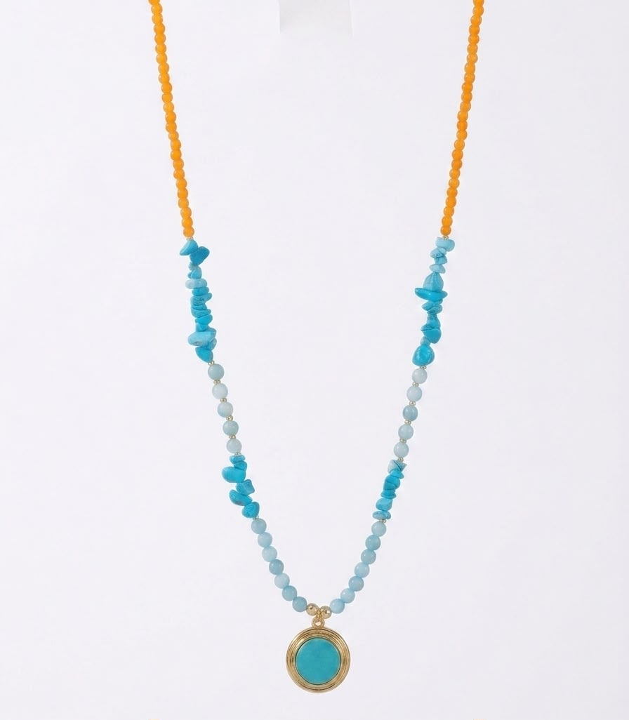 TURKUAZ AQUAMARINE DOĞALTAŞ KOLYE
