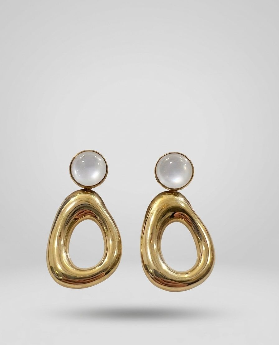 ÇELİK SARI OVAL PLAKA KÜPE