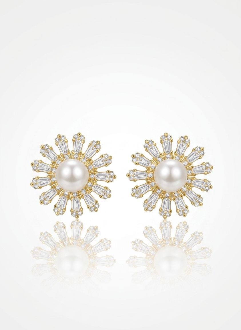 ZIRCON SARI ORTASI İNCİ KÜPE