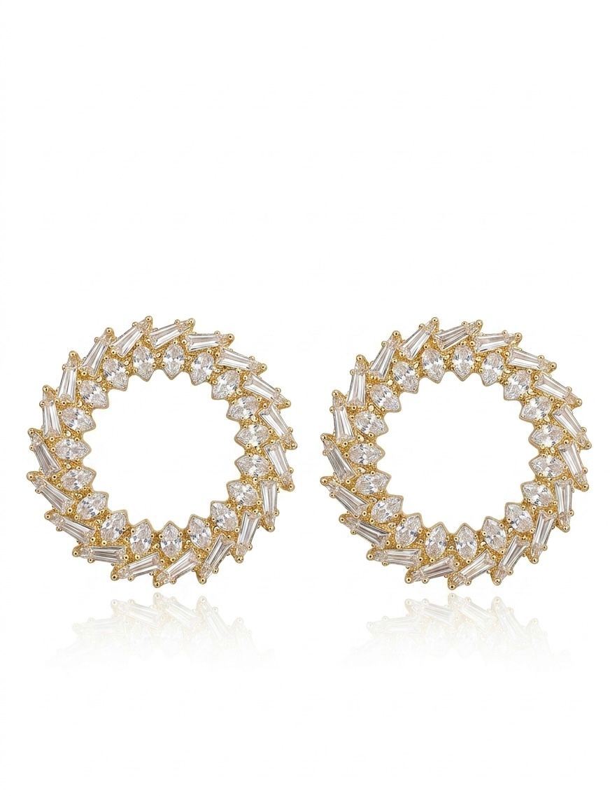 ZIRCON SARI OVAL BAGET KÜPE