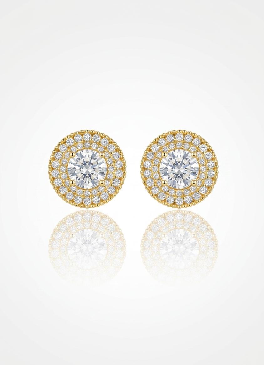 ZIRCON SARI YUVARLAK TEK TAŞ KÜPE