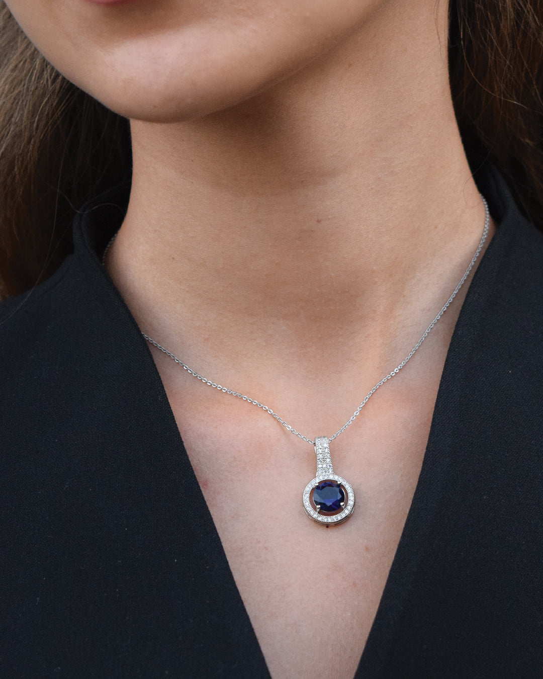 MAVİ OVAL TAŞLI SET 4